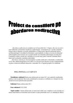 Proiect - Consilierea - abordare nedirectivă