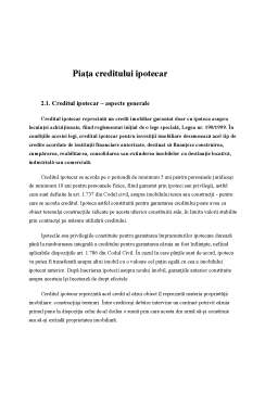 Proiect - Piața creditului ipotecar din România