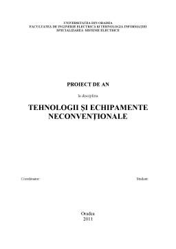 Proiect - Tehnologii și Echipamente Neconvenționale