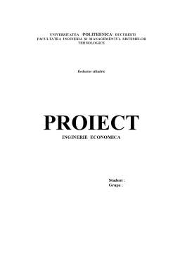 Proiect - Studiu Economic al Reductorului Cilindric
