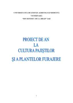 Proiect - Cultura Pajiștilor și a Plantelor Furajere