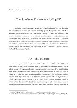 Referat - Viața românească - momentele 1906 și 1920