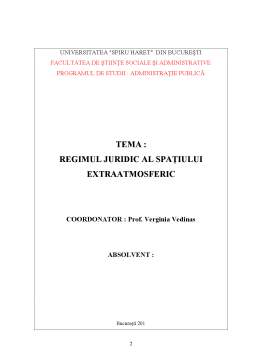 Disertație - Regimul Juridic al Spațiului Extraatmosferic