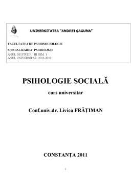 Curs - Psihologie Socială