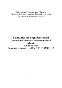 Proiect - Studiu de caz - comunicarea managerială în SC Farmec SA