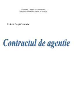 Referat - Contractul de agenție