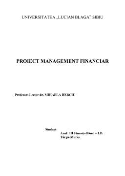 Proiect - Proiect Management Financiar - SC Legato SRL