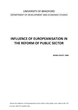 Referat - Influence of Europeanisation în the Reform of Public Sector