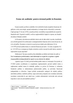 Referat - Forme ale Auditului pentru Sistemul Public în România