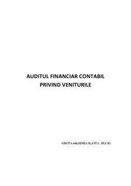 Proiect - Audit Financiar Contabil Privind Veniturile
