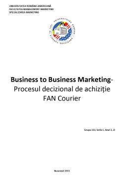 Proiect - B2B proces decizional de achiziție Fan Courier