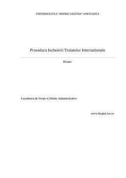 Referat - Procedură încheierii tratatelor internaționale