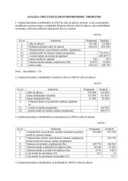 Proiect - Analiza cheltuielilor întreprinderii