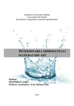 Referat - Determinarea hidrogenului sulfurat din apă