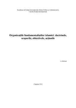 Seminar - Organizațiile fundamentaliștilor islamici - doctrinele, scopurile, obiectivele, acțiunile