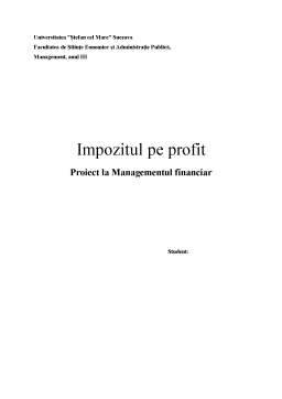 Proiect - Impozitul pe Profit