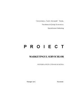 Proiect - Definirea pieței unei bănci