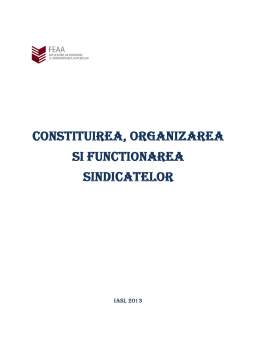 Referat - Constituirea, organizarea și funcționarea sindicatelor