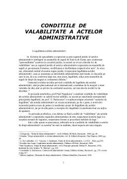 Referat - Condițiile de valabilitate a actelor administrative