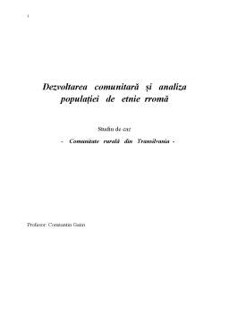 Referat - Dezvoltarea Comunitară și Analiza Populației de Etnie Rromă