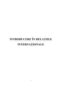 Licență - Introducere în Relațiile Internaționale