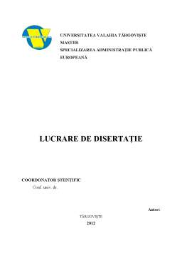 Disertație - Drept administrație publică europeană