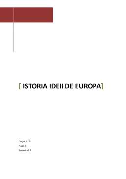 Proiect - Istoria Ideii de Europa
