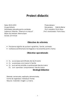 Proiect - Proiect didactic-română, grupa mijlocie