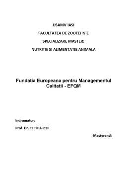 Referat - Fundația Europeană pentru Managementul Calității - EFQM