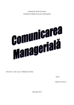 Proiect - Comunicare Managerială
