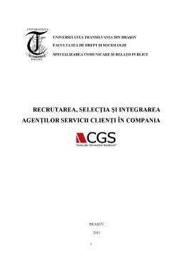 Referat - Recrutarea Selecția și Integrarea Agenților