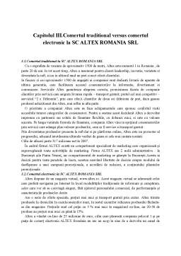 Referat - Comerțul electronic versus comerțul tradițional la SC Altex România SRL