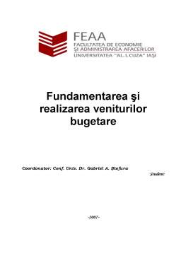 Proiect - Fundamentarea și Realizarea Veniturilor Bugetare la SC Kiltconf Impex SRL