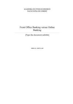 Referat - Front Office Banking versus Online Banking