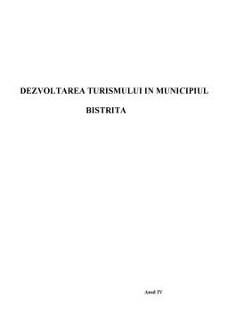 Referat - Dezvoltarea turismului în municipiul Bistrița