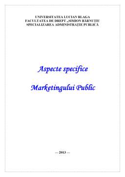 Referat - Aspecte Specifice Marketingului Public