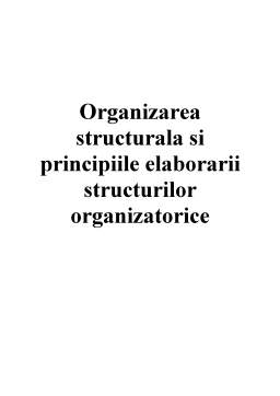 Referat - Organizarea structurală și principiile elaborării structurilor organizatorice