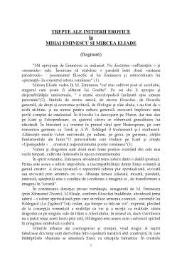 Referat - Trepte ale Inițierii Erotice la Mihai Eminescu și Mircea Eliade