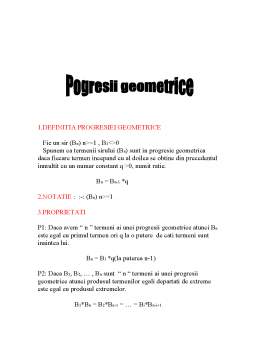 Referat - Progresii Aritmetice și Geometrice