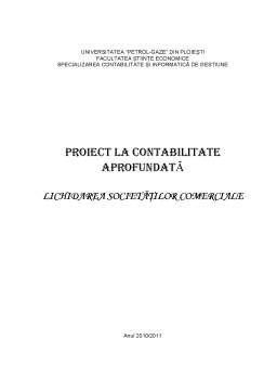 Proiect - Lichidarea societăților comerciale. studiu de caz la SC IRO Mad Expert SRL