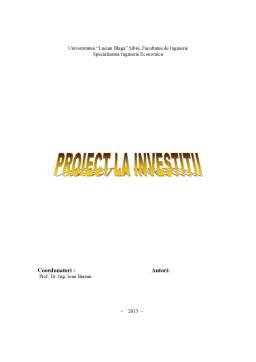Proiect - Proiect de investiții
