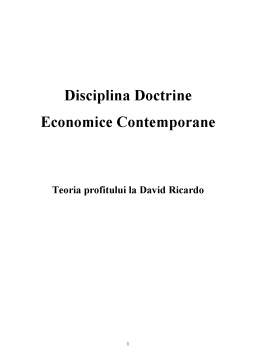 Referat - Teoria Profitului la David Ricardo
