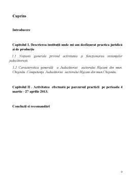 Proiect - Raport de practică - Judecătoria Sectorului Rîșcani