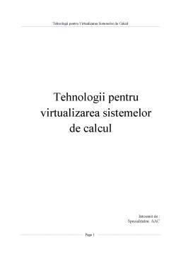 Laborator - Tehnologii pentru Virtualizarea Sistemelor de Calcul
