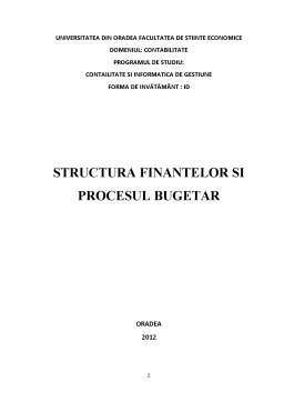 Referat - Structura finanțelor și procesul bugetar