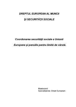 Referat - Dreptul european al muncii și protecției sociale