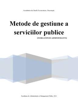 Referat - Metode de Gestiune a Serviciilor Publice