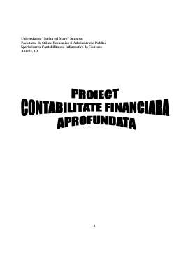 Proiect - Contabilitate financiară aprofundată