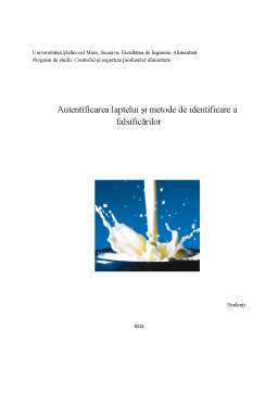 Proiect - Autentificarea Laptelui și Metode de Identificare a Falsificărilor