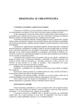 Proiect - Imaginația și Creativitatea